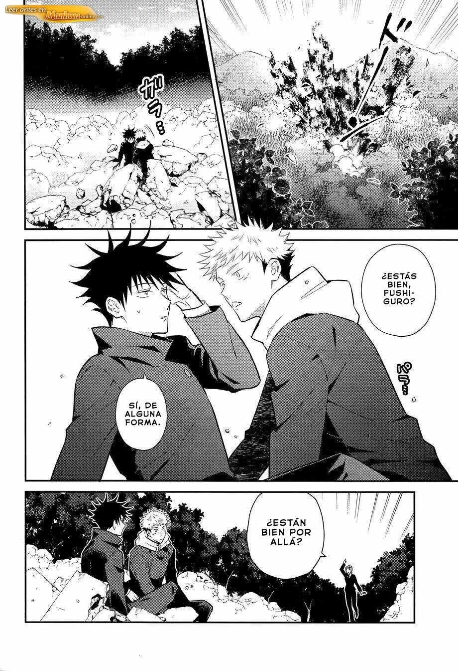 Jujutsu Kaisen Doujinshis +18 BL Jujutsu Kaisen dj – Estoy en medio de una misión pero el XXXX de mi compañero está a la vista - página 5