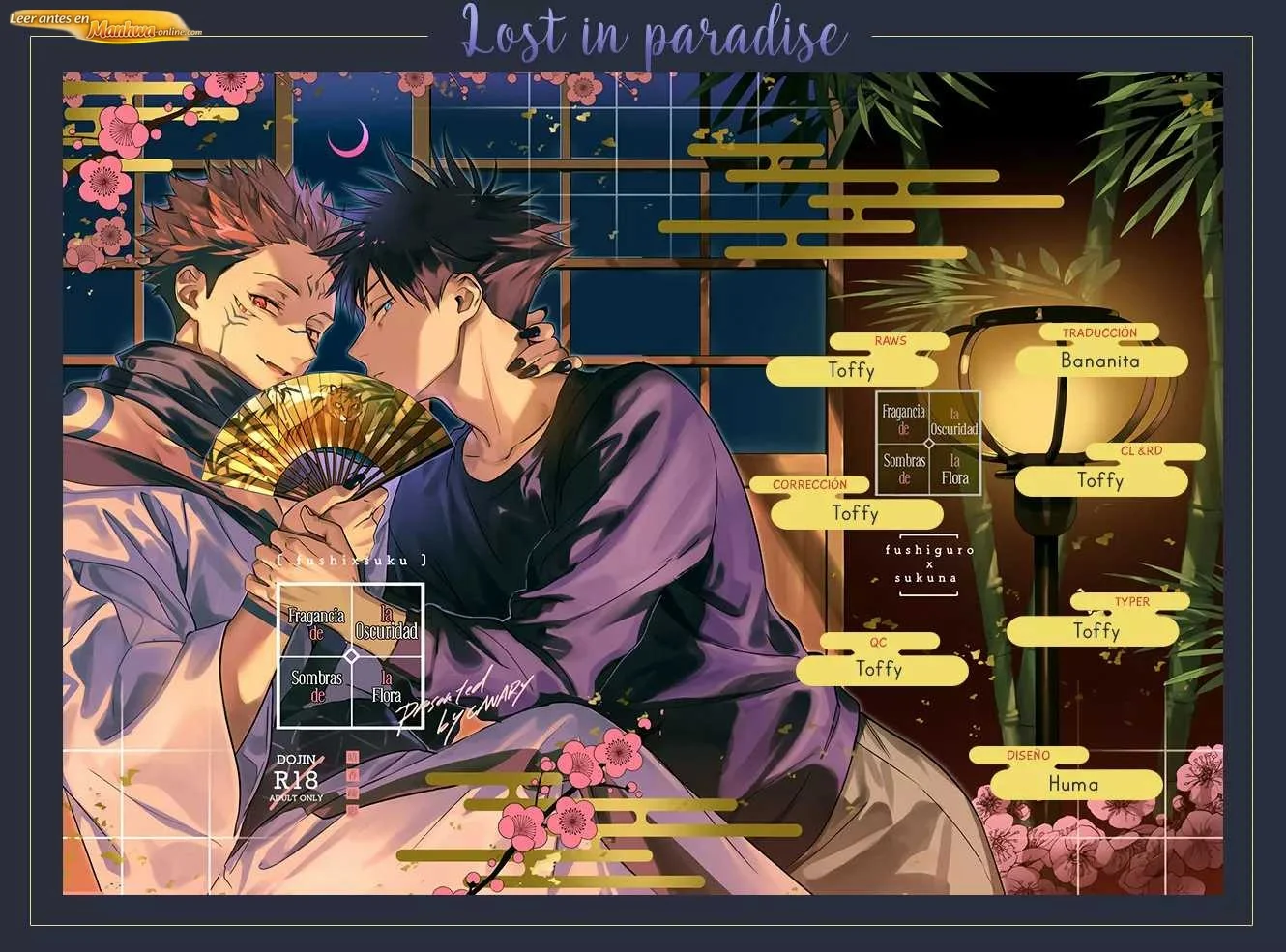 Jujutsu Kaisen Doujinshis +18 BL Jujutsu Kaisen dj – Fragancia de la Oscuridad, Sombras de la Flora - página 1