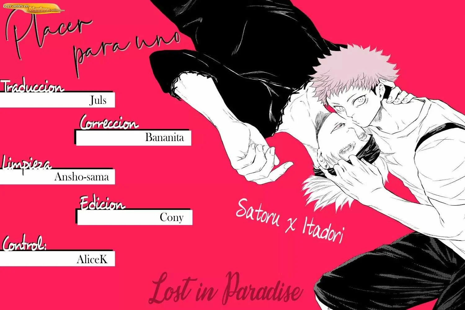 Jujutsu Kaisen Doujinshis +18 BL Jujutsu Kaisen dj – Placer para uno - página 1